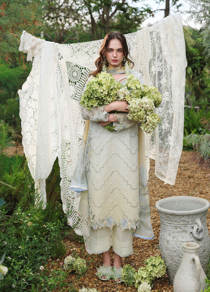 The Secret Garden by Mushq Unstitched Embroidered Lawn 3 Piece Suit MU26USG Ivory Botanica HUNSS260411 - Festive Collection