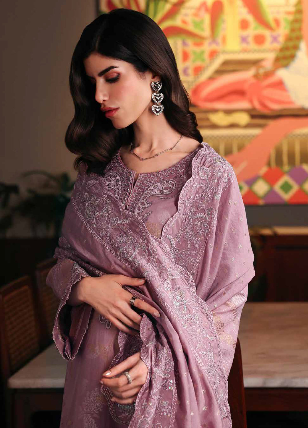 Nureh Exclusive Unstitched Embroidered Lawn Jacquard 3 Piece Suit NU26EU NE-222 - Festive Collection