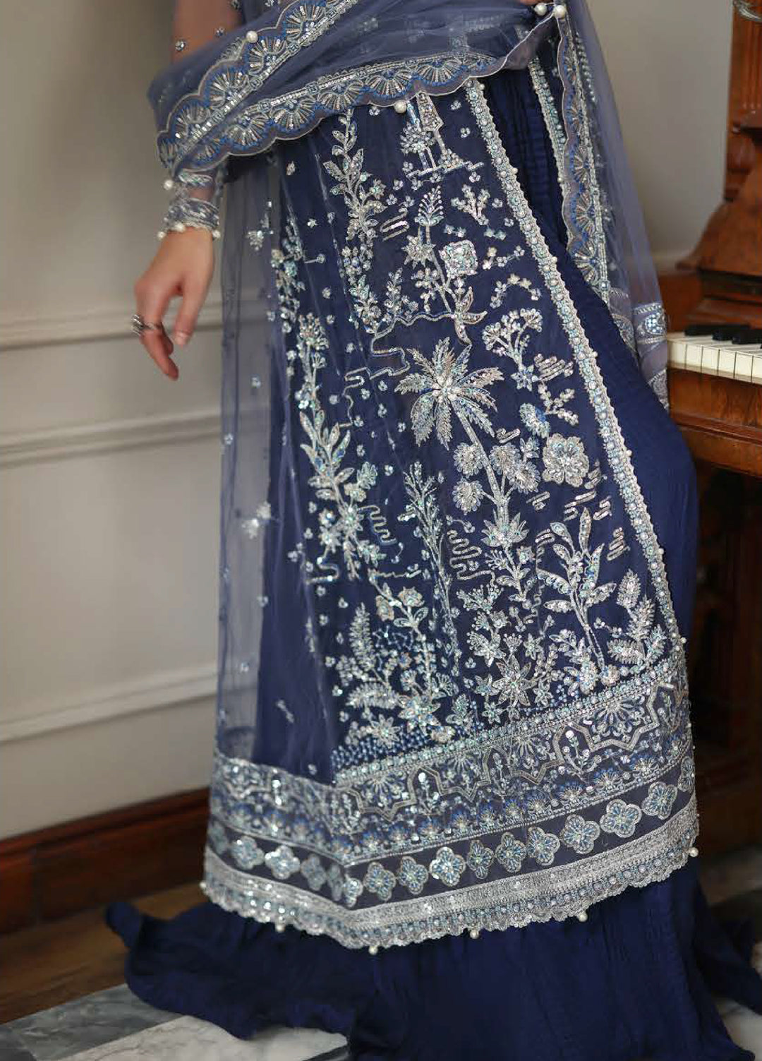 The Muse by Mushq Unstitched Organza Embroidered Suits 3 Piece MU26TM Veronica - Wedding Collection