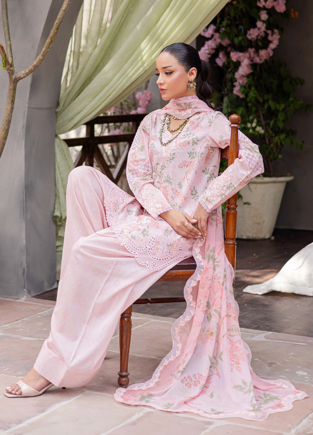 Bloom by Nureh Unstitched Embroidered Lawn 3 Piece Suit NU26UBL BL-08 - Festive Collection