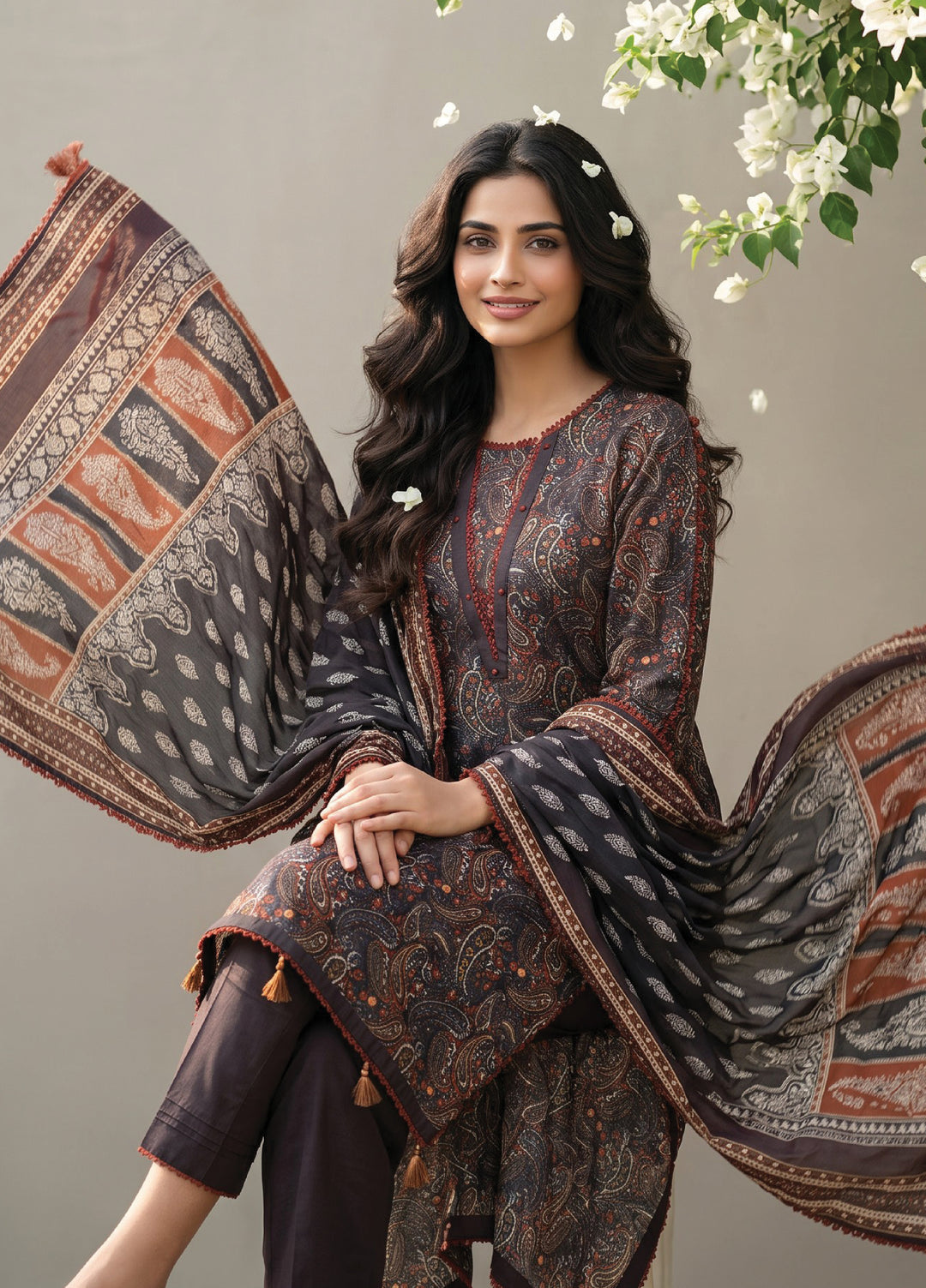Salina by Regalia Textiles Unstitched Printed Lawn 3 Piece Suit RG26USI D-7 - Casual Collection