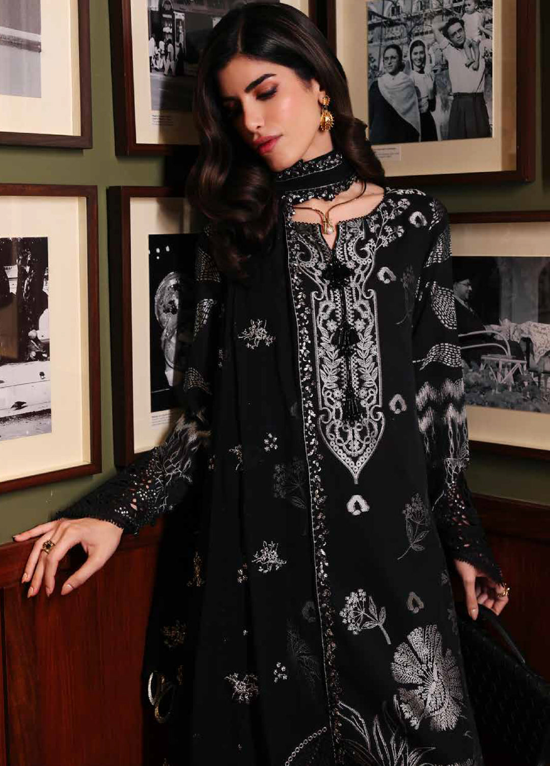 Nureh Exclusive Unstitched Embroidered Lawn Jacquard 3 Piece Suit NU26EU NE-227 - Festive Collection