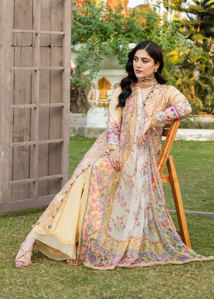 Elaf Premium Chikankari Unstitched Printed Lawn 3 Piece Suit EL26UPC ERC 5B KHUSHEE - Summer Collection