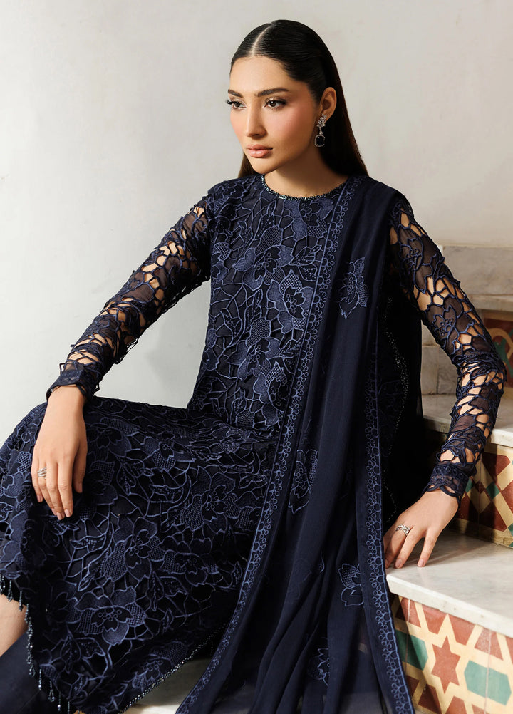 Nourah by Zarif Unstitched Embroidered Chiffon 3 Piece Suit ZR26UCN Nourah ZF/ZQH/SARAYA 02 - Festive Collection