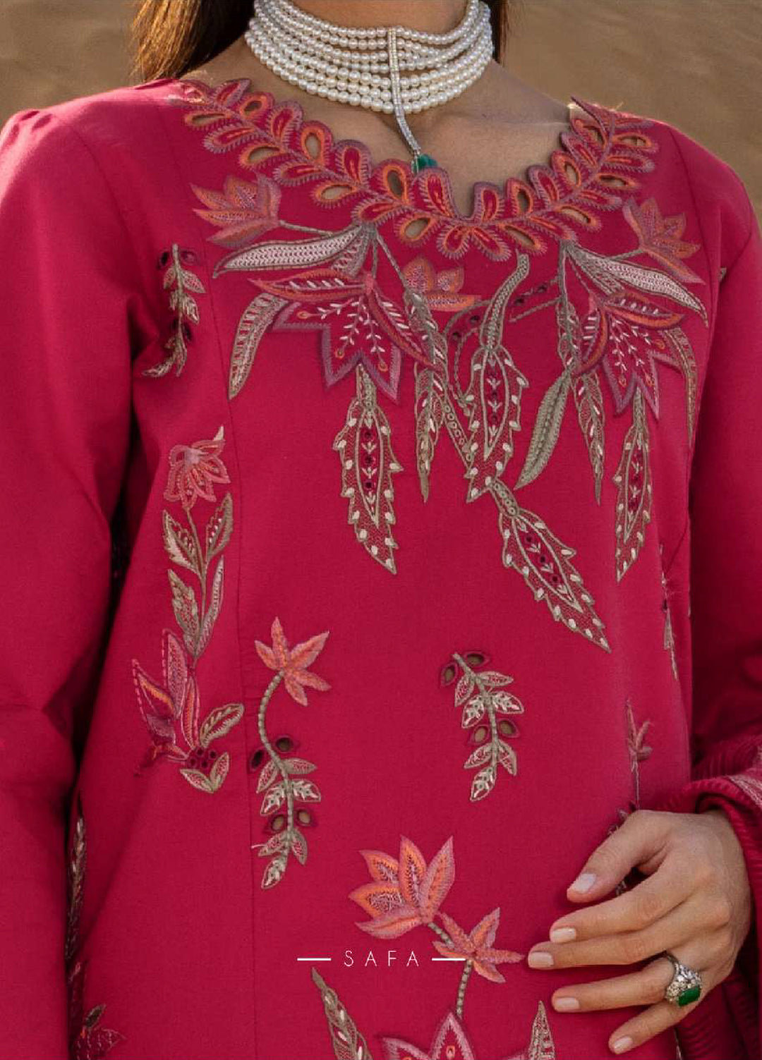 Rang Rasiya Premium Unstitched Embroidered Lawn 3 Piece Suit RR26UP D-9 Safa - Festive Collection