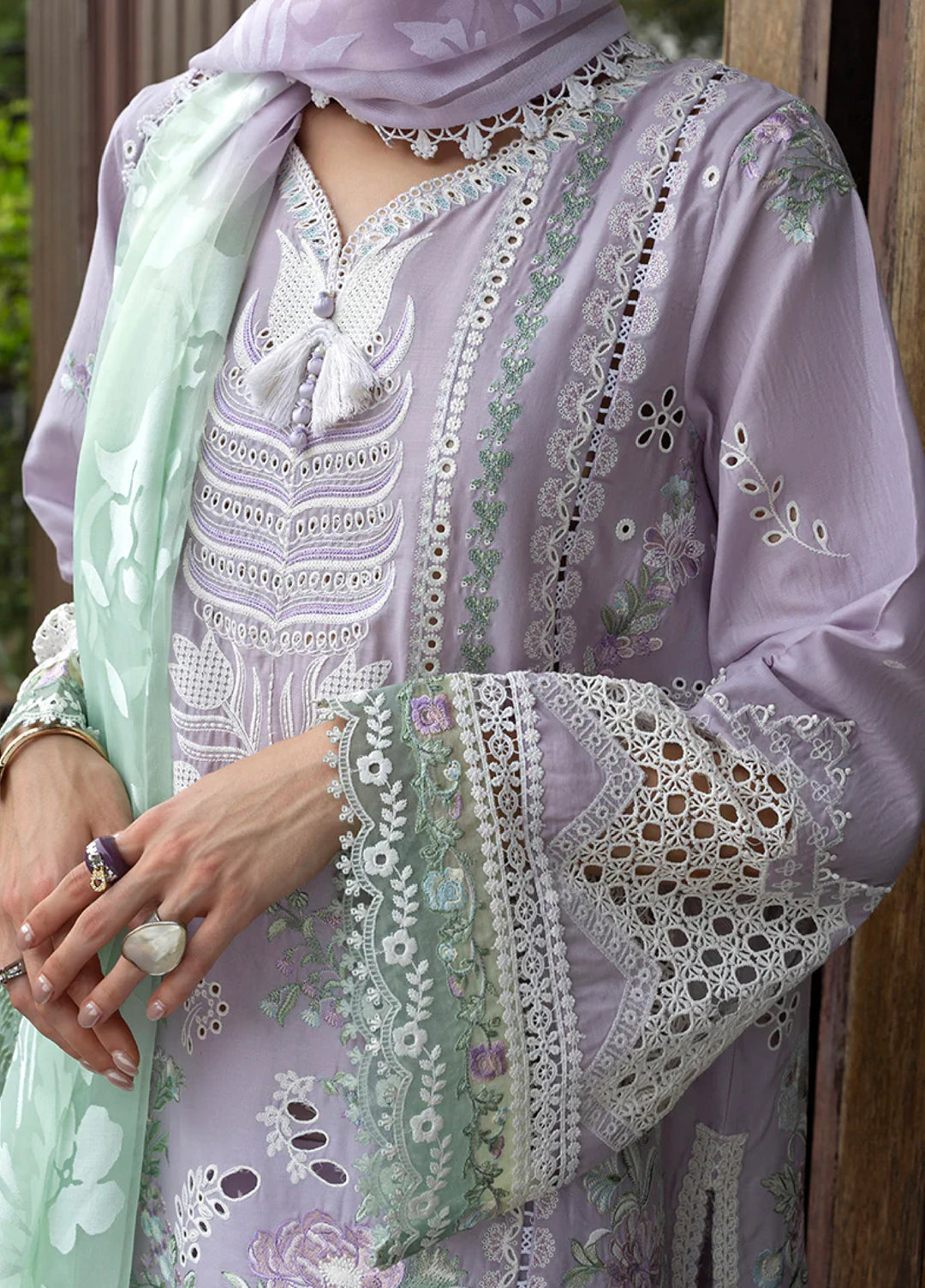 Mon Tresor by Esmel Unstitched Embroidered Luxury Lawn 3 Piece Suit EML26UMT D3-Lila - Summer Collection