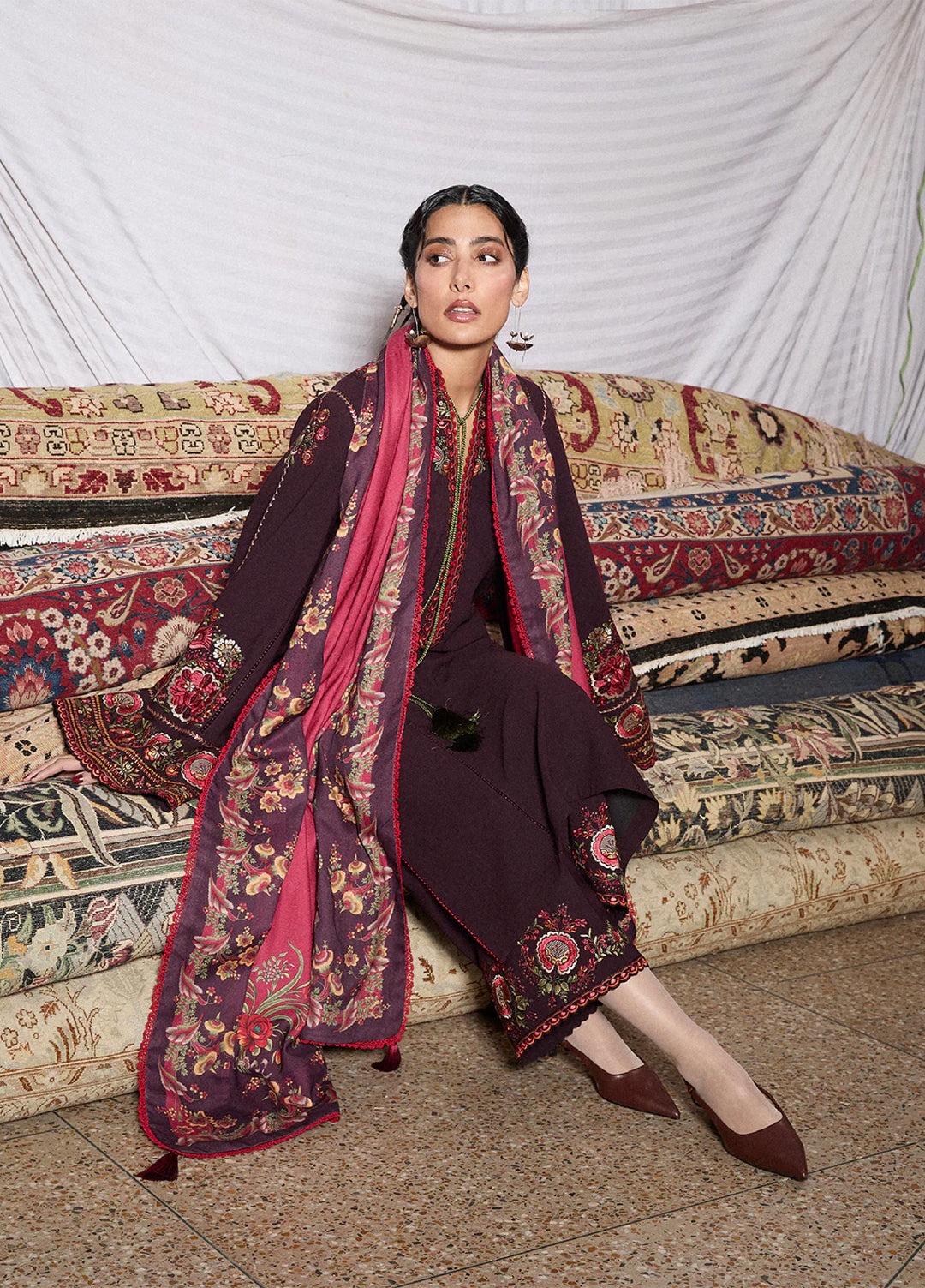 Jugnu by Hussain Rehar Unstitched Karandi Embroidered Suits 3 Piece HR25JW Bari - Winter Collection