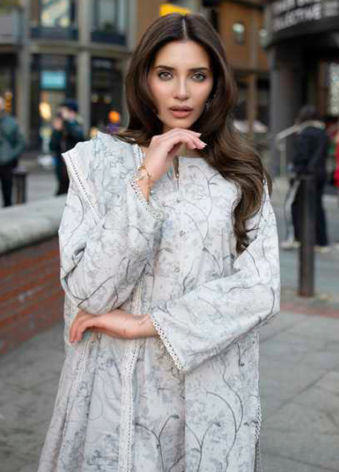 AL Zohaib Dhagakari Unstitched Embroidered Lawn 3 Piece Suit AZ26UD D-5 - Summer Collection