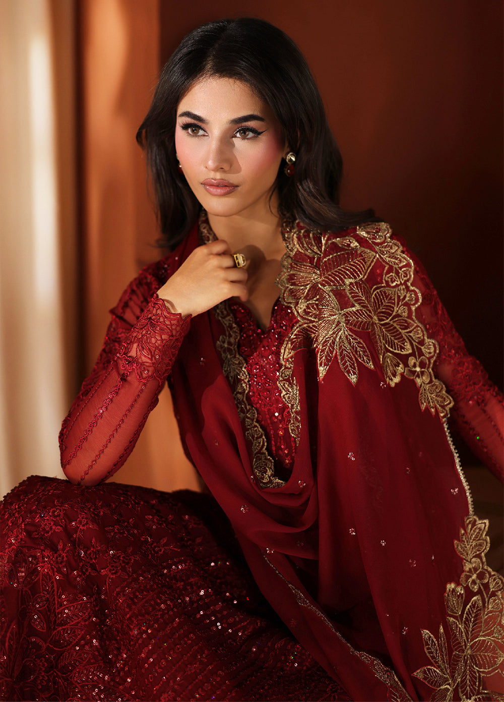 Azure Unstitched Embroidered Chiffon 3 Piece Suit AZ26ULC Cherry Blossom - Festive Collection