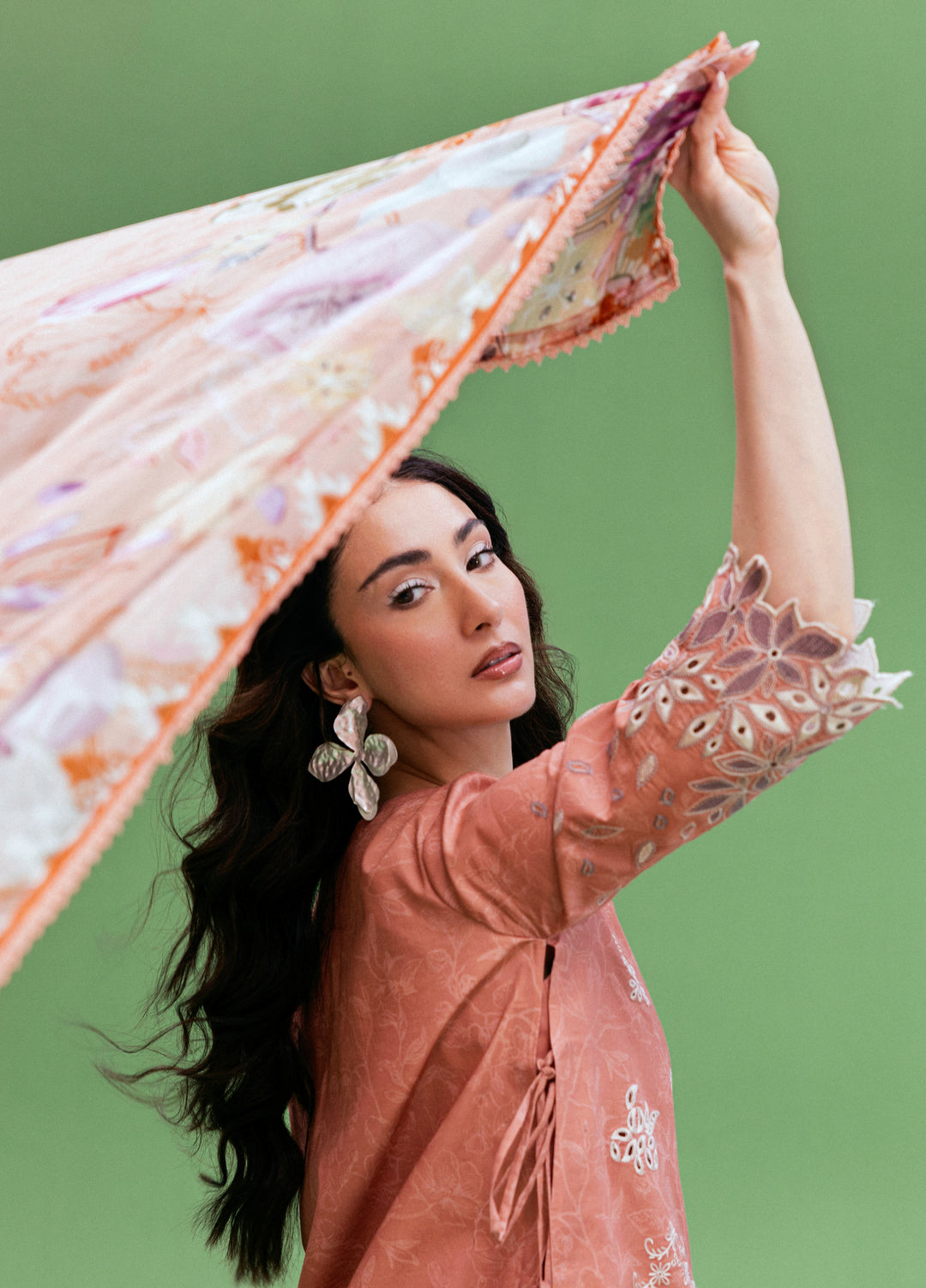 Zync by Florent Unstitched Embroidered Printkari Lawn 3 Piece Suit FL26UZP FZ-1B - Summer Collection