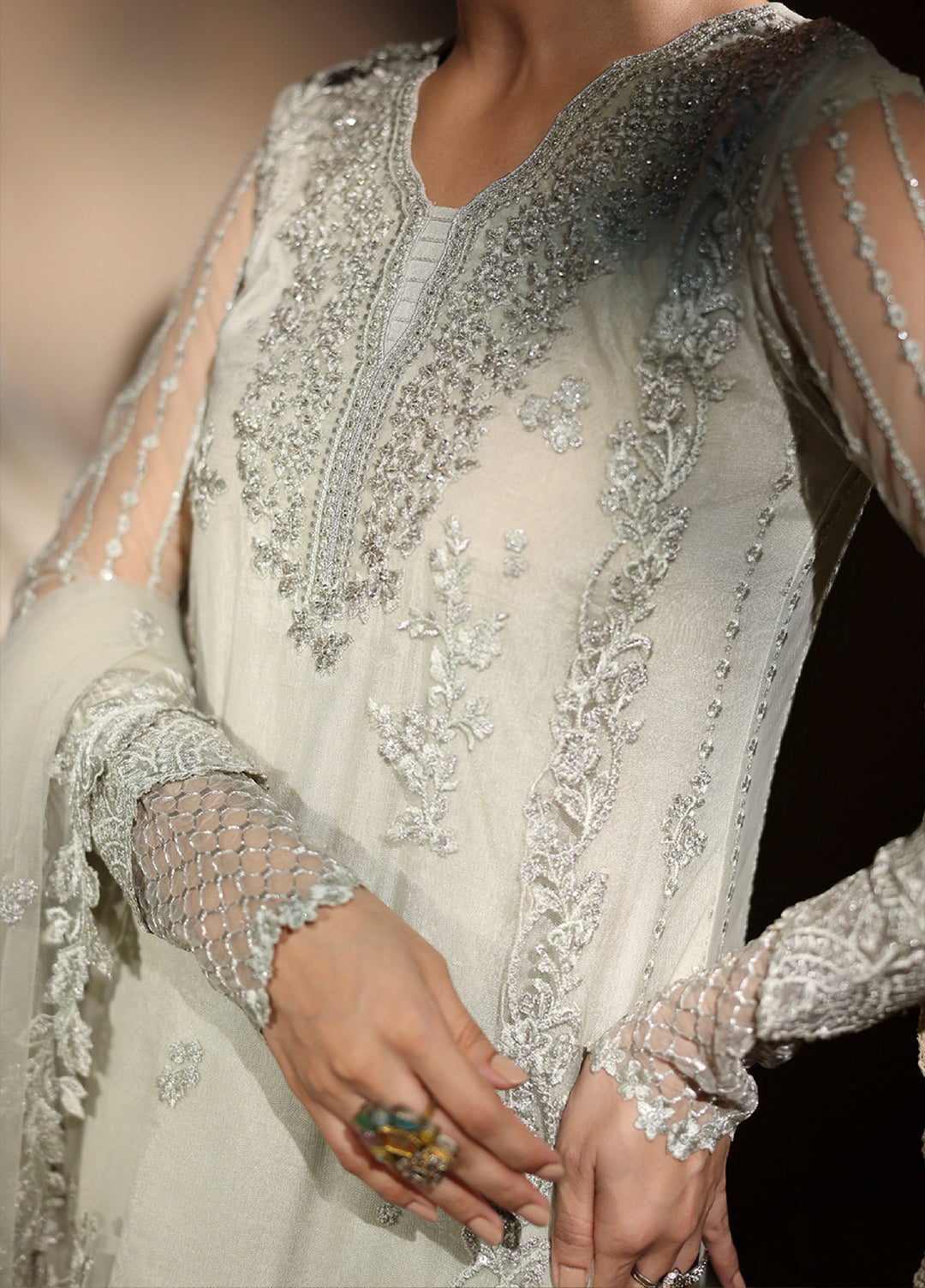 Luxe by Azure Unstitched Chiffon Embroidered Suits 3 Piece AZ25LF Elysian - Festive Collection