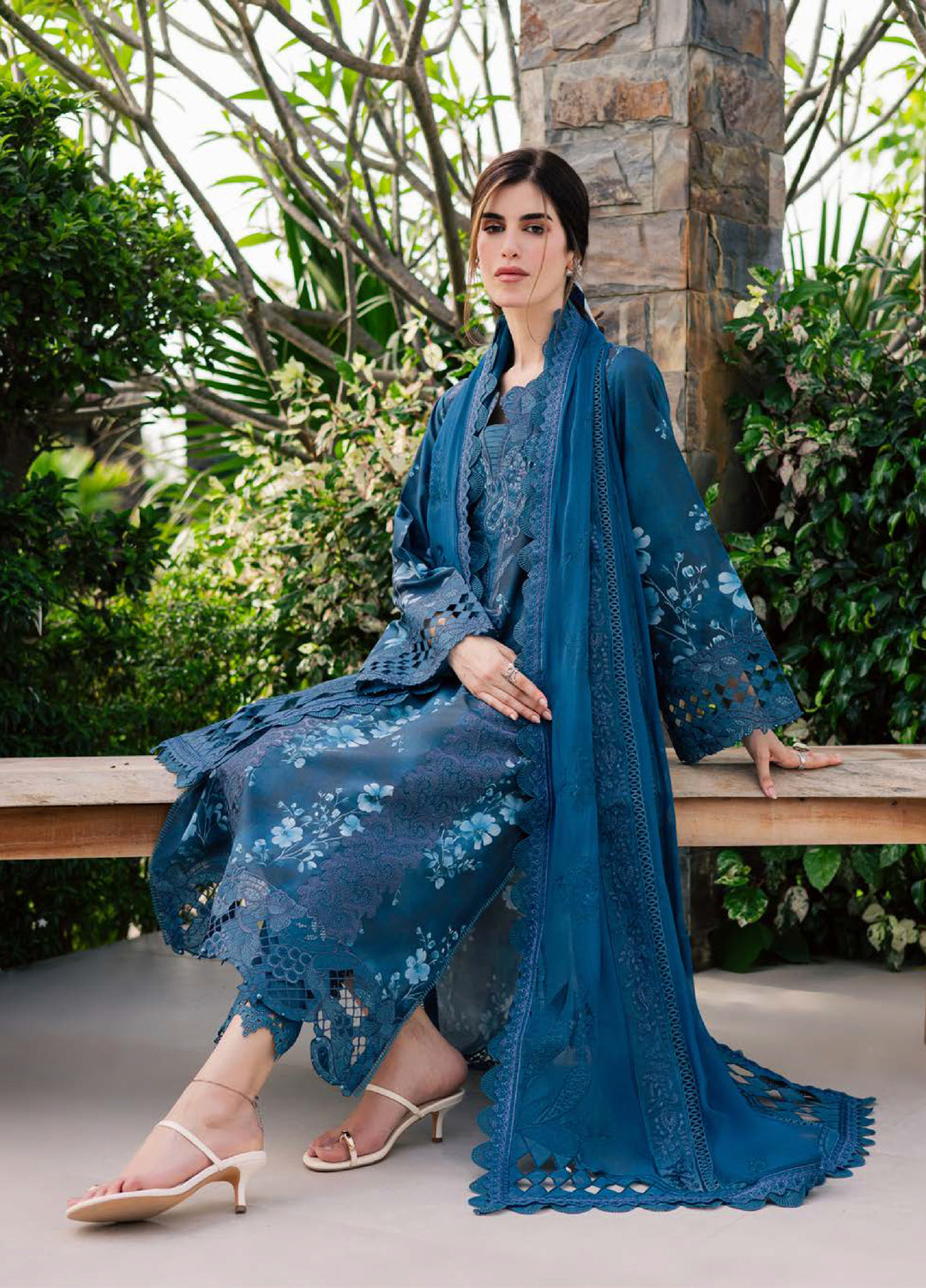 Lily May by Nureh Unstitched Embroidered Lawn 4 Piece Suit NU26ULL NE-260 - Eid Collection