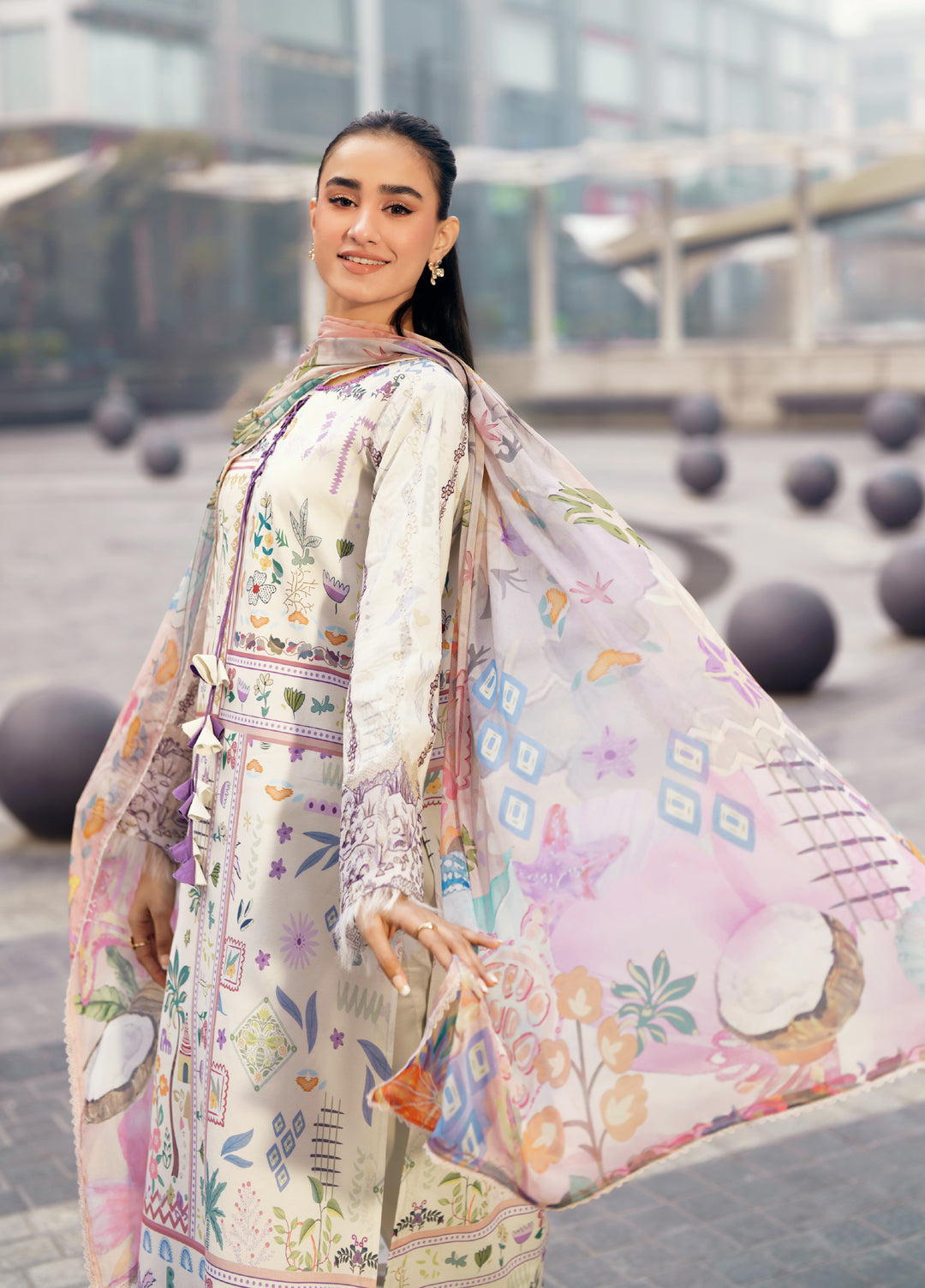 Zync by Florent Unstitched Embroidered Lawn 3 Piece Suit FL26ZU FZ-9A - Summer Collection