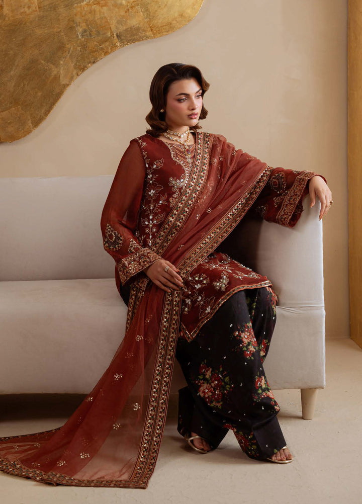 Amaya by Nureh Unstitched Luxury Chiffon Embroidered 3 Piece Suit NU26UA AM-35 - Festive Collection
