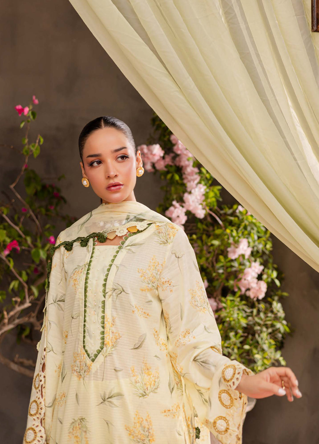 Bloom by Nureh Unstitched Embroidered Lawn 3 Piece Suit NU26UBL BL-10 - Festive Collection