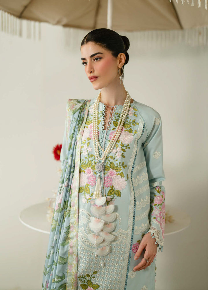 Blooming Flower by Zariya Unstitched Embroidered Lawn 3 Piece Suit ZRY26ULB IDALIA ZB-60107 - Festive Collection