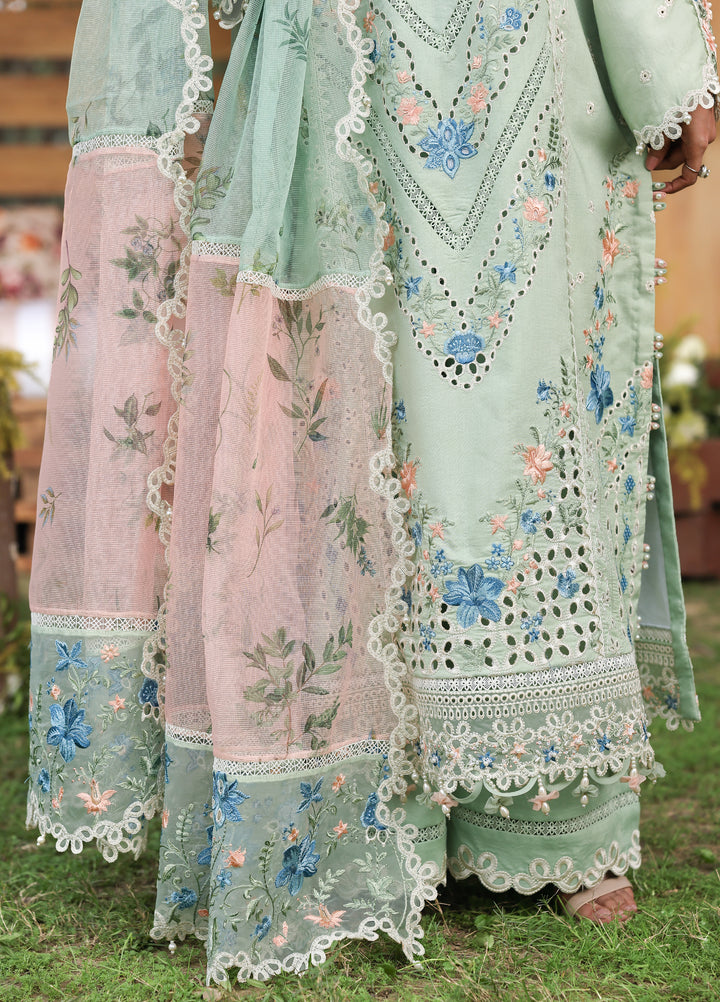 Tales of Petals by Sardinia Unstitched Embroidered Luxury Lawn 3 Pcs Suit SRD26UTP D-2 Summer Sage - Festive