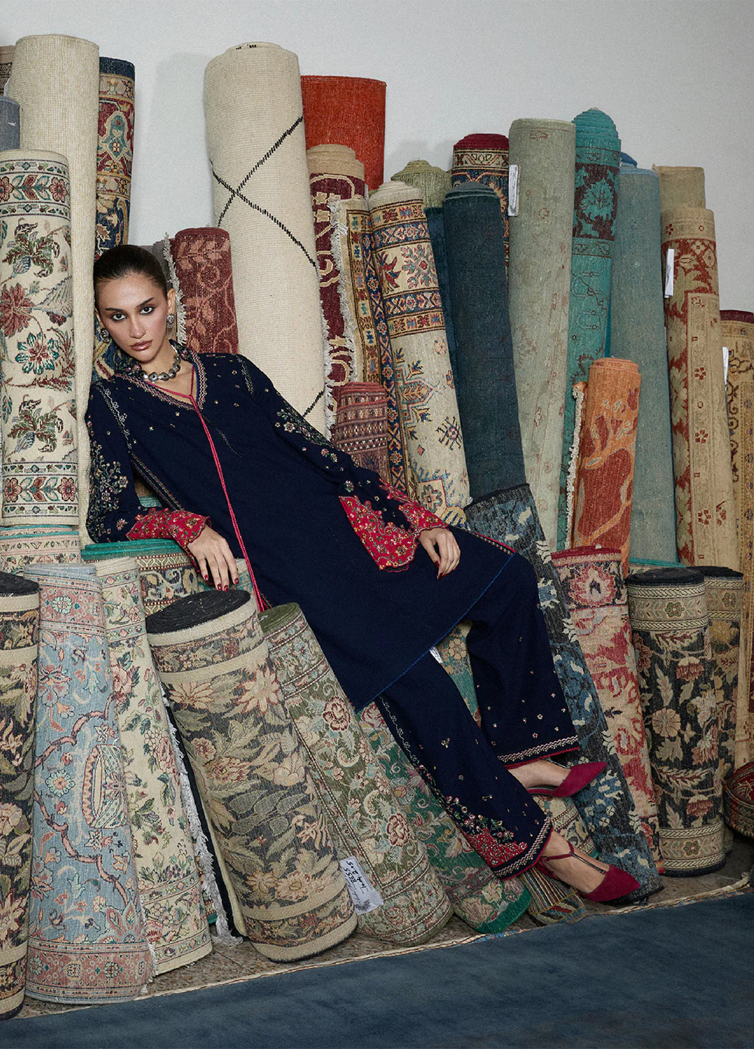 Jugnu by Hussain Rehar Unstitched Karandi Embroidered Suits 3 Piece HR25JW Firo - Winter Collection