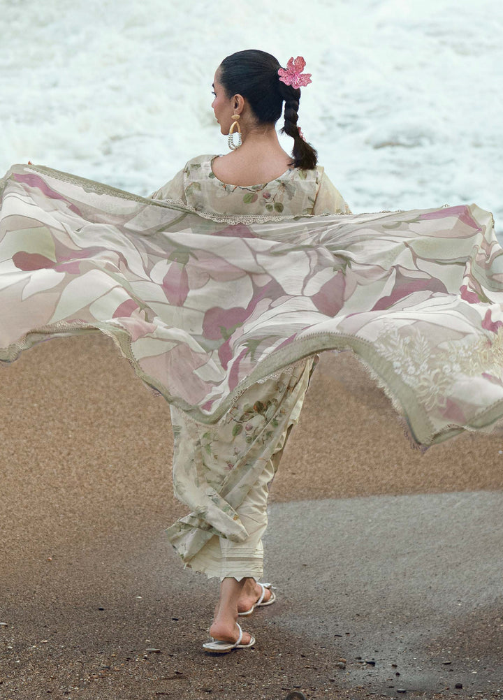 Gardenia by Nureh Unstitched Embroidered Lawn 3 Piece Suit NU26UGL NSG-205 - Summer Collection