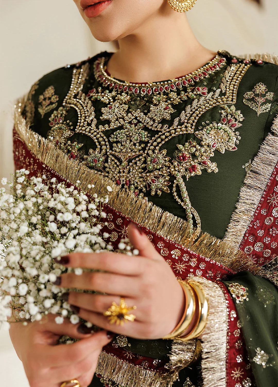 Aymal by Alizeh Fashion Handcrafted Unstitched Embroidered Chiffon 3 Pcs Suit AF26UAC 07-HYAN - Festive Collection
