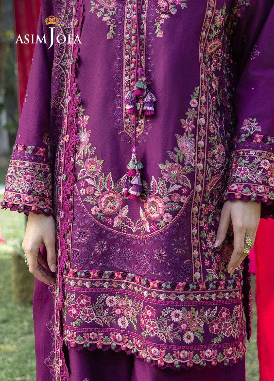 Asim Jofa Unstitched Embroidered Luxury Lawn 3 Piece Suit AJ26ULL AJULW-07 - Festive Collection