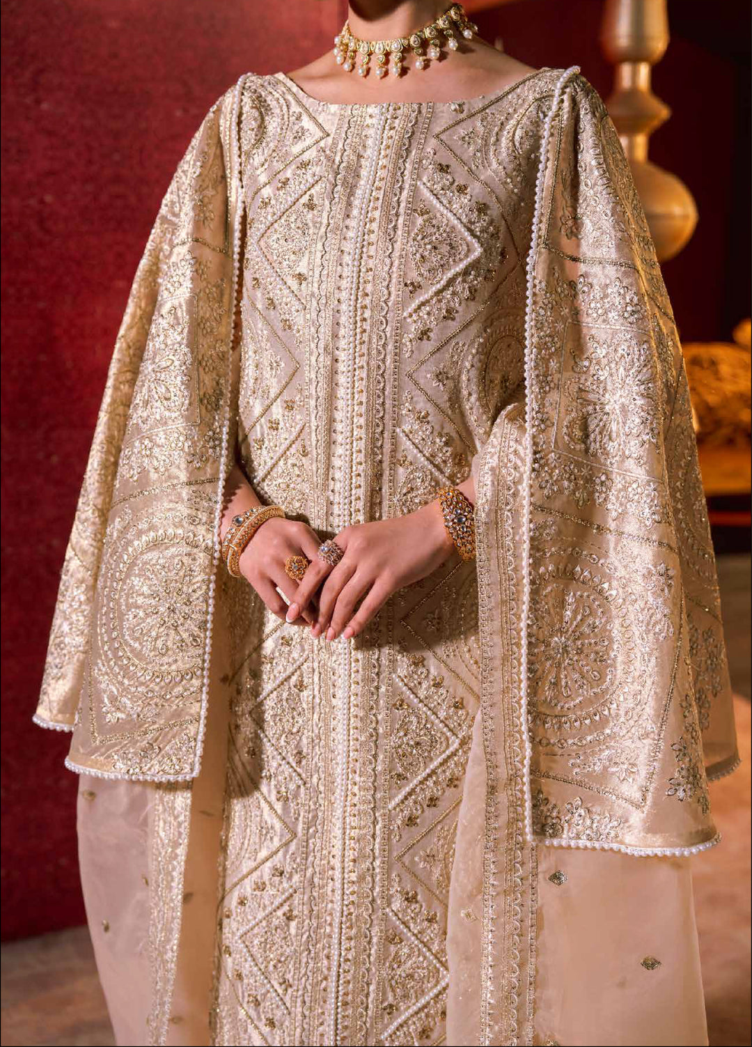 Zarmina by Zariya Unstitched Embroidered Gold Lama 3 Piece Suit ZRY26UZ ZB50045 - Festive Collection