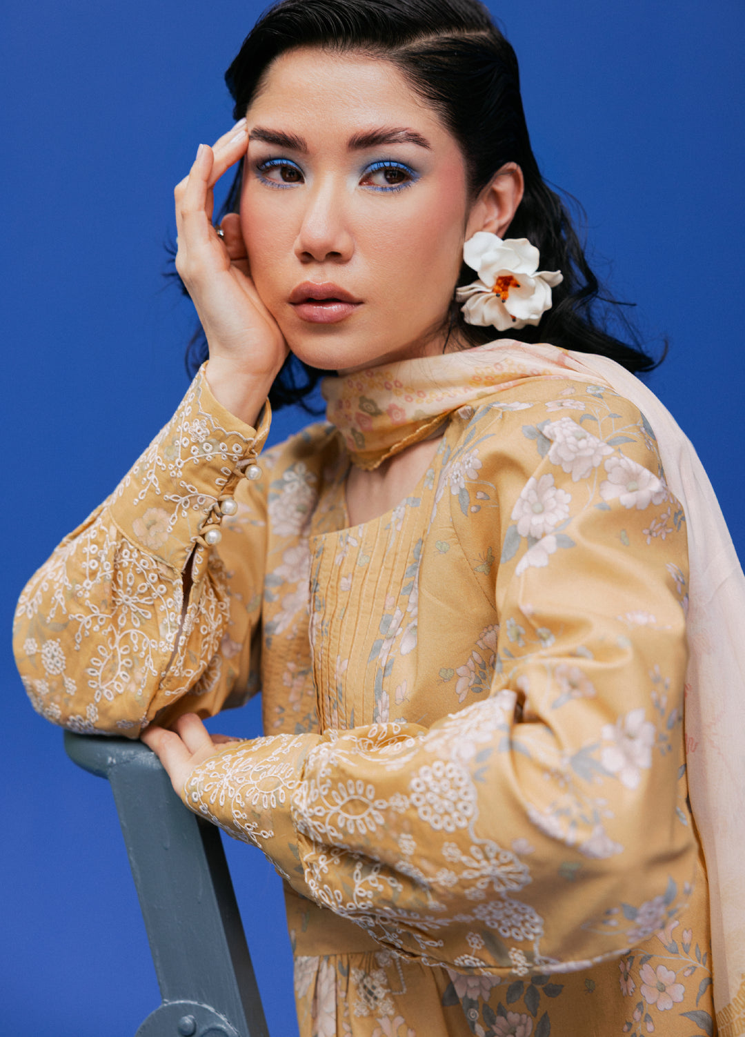 Zync by Florent Unstitched Embroidered Printkari Lawn 3 Piece Suit FL26UZP FZ-4A - Summer Collection