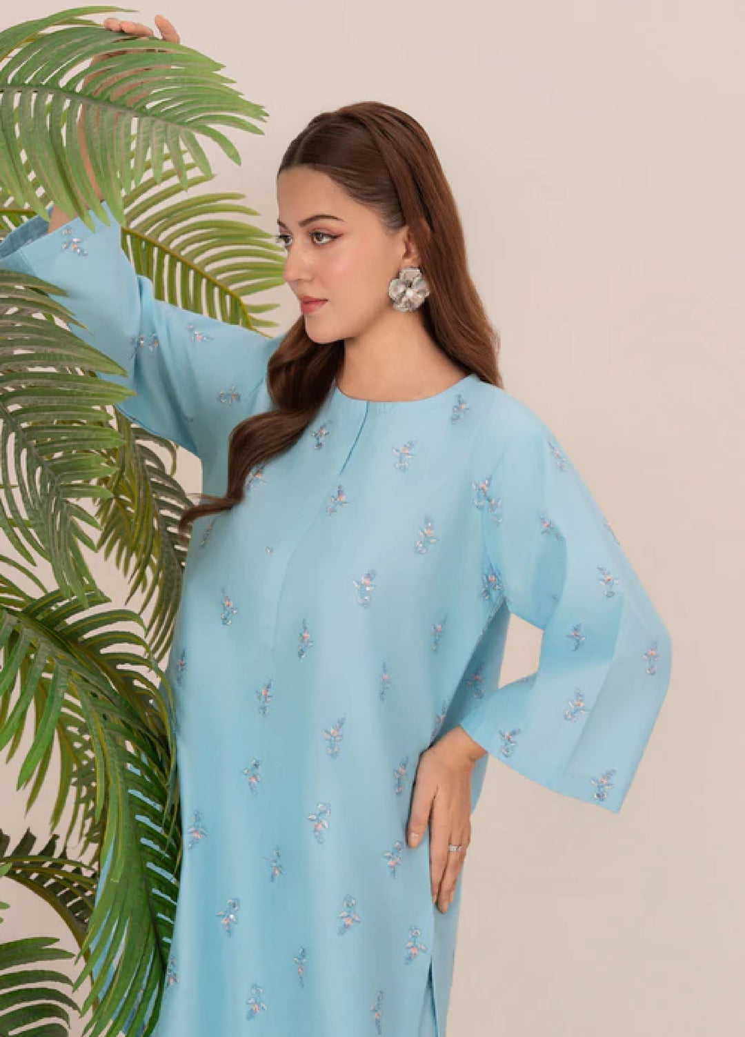 The Basic by Chandan Nagri Women Pret Co Ord Set Lawn Solids 2 Piece Mira - Summer Collection