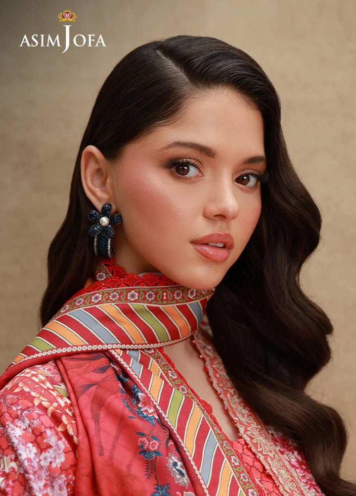 Asim Jofa Unstitched Printed Silk 3 Piece Suit AJ26UPS AJULSC-04 - Casual Collection