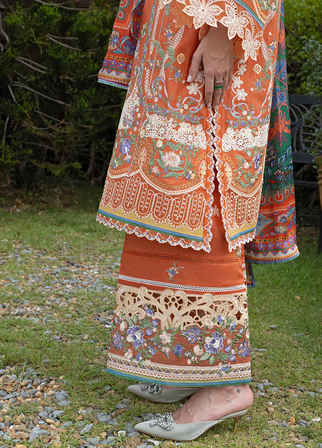 Mon Tresor by Esmel Unstitched Embroidered Luxury Lawn 3 Piece Suit EML26UMT D1-Vita - Summer Collection
