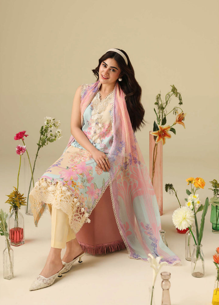 Soleil Hemline by Mushq Unstitched Printed Lawn 3 Piece Suit MU26USL Bellarosa HUNSS260301 - Festive Collection