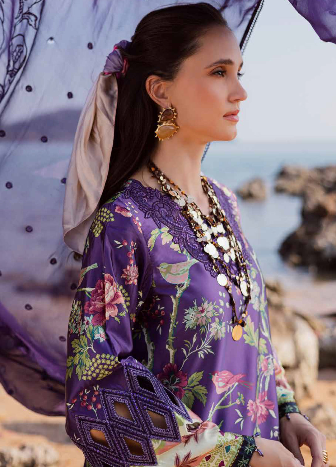 Nureh Unstitched Embroidered Silk 3 Piece Suit NU26US S-25 - Festive Collection