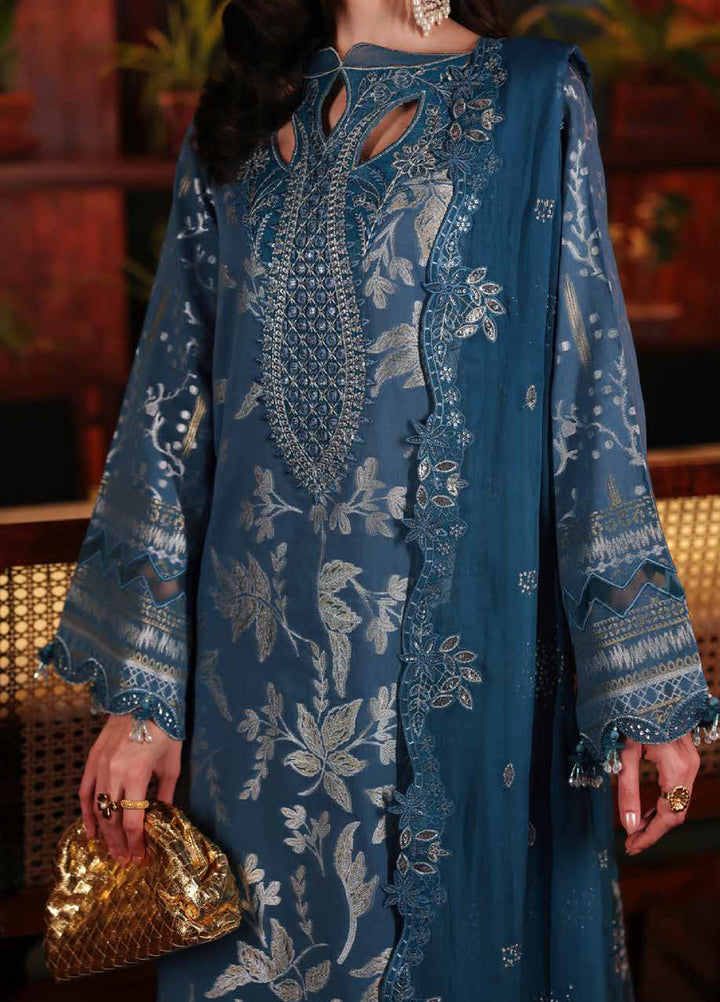 Nureh Exclusive Unstitched Embroidered Lawn Jacquard 3 Piece Suit NU26EU NE-223 - Festive Collection