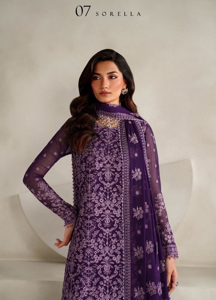 Muse Thread by Zarif Unstitched Chiffon Embroidered Suits 3 Piece ZRF25MT 07 SORELLA - Festive Collection