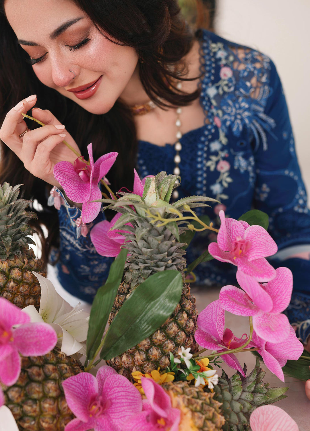 Sahil by Qalamkar Unstitched Embroidered Luxury Lawn 3 Pcs Suit QLK26US SA-16 Esma - Summer