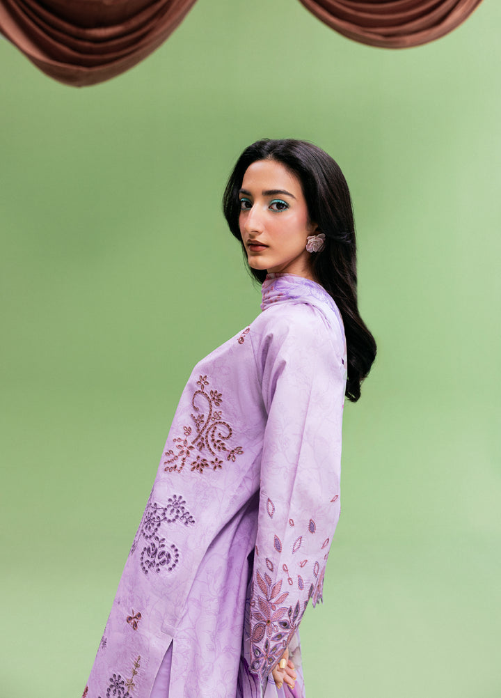 Zync by Florent Unstitched Embroidered Printkari Lawn 3 Piece Suit FL26UZP FZ-1A - Summer Collection