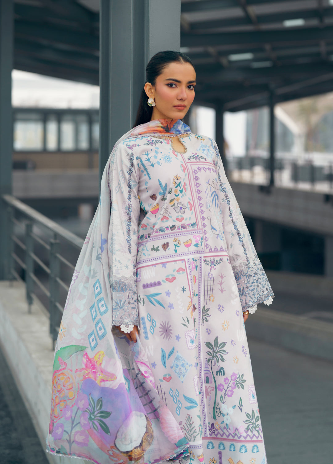 Zync by Florent Unstitched Embroidered Lawn 3 Piece Suit FL26ZU FZ-9B - Summer Collection