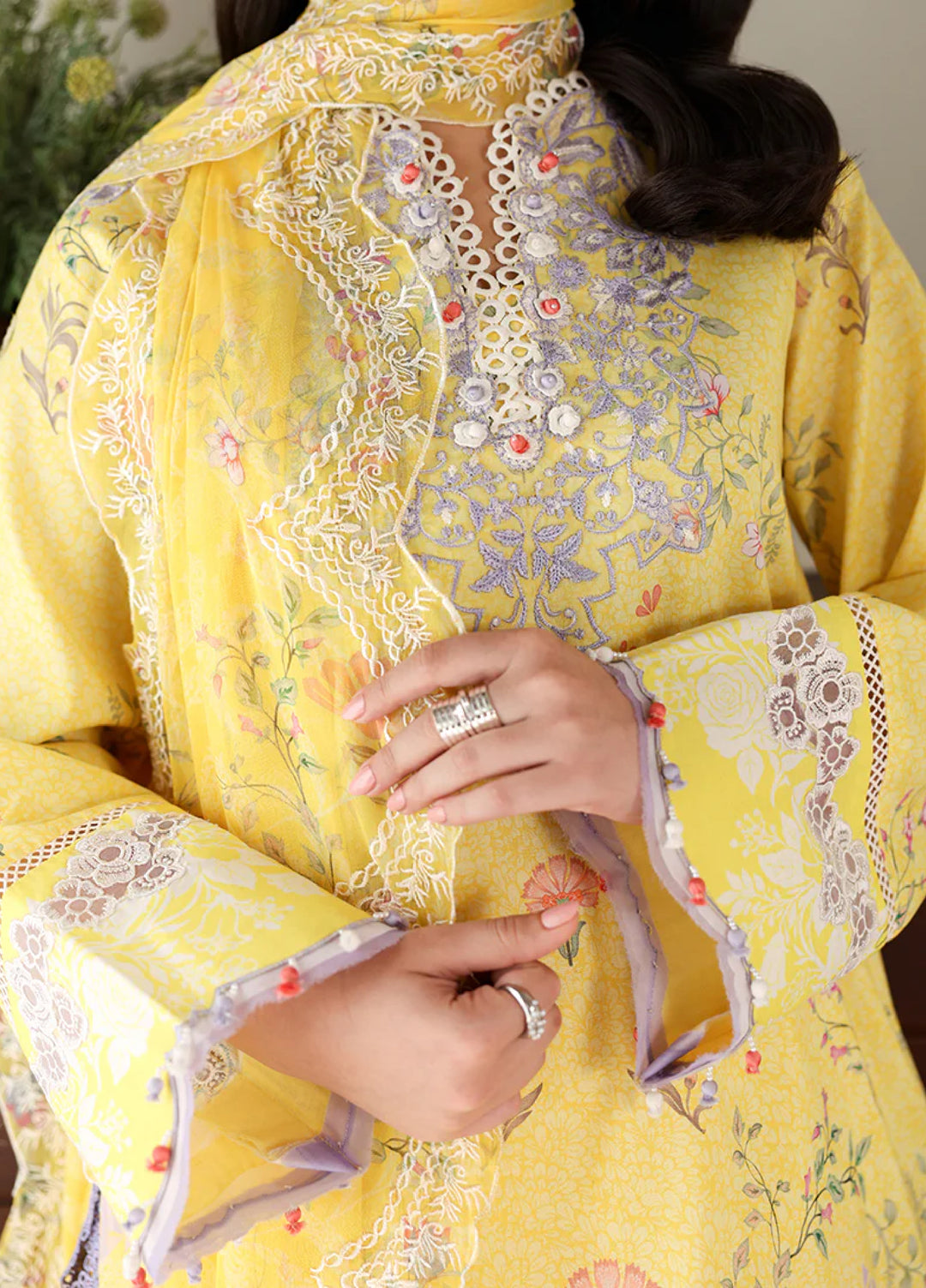 Sunlit Tales by Roheenaz Unstitched Embroidered Lawn 3 Piece Suit RN26ULS Honey Haze RUNSS260701 - Lawn Collection