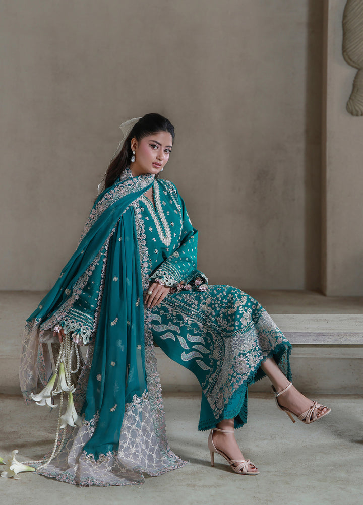 Saagar by Aabyaan Unstitched Embroidered Luxury Lawn 3 Piece Suit ABY26USL AL-7 Ayzel - Festive Collection