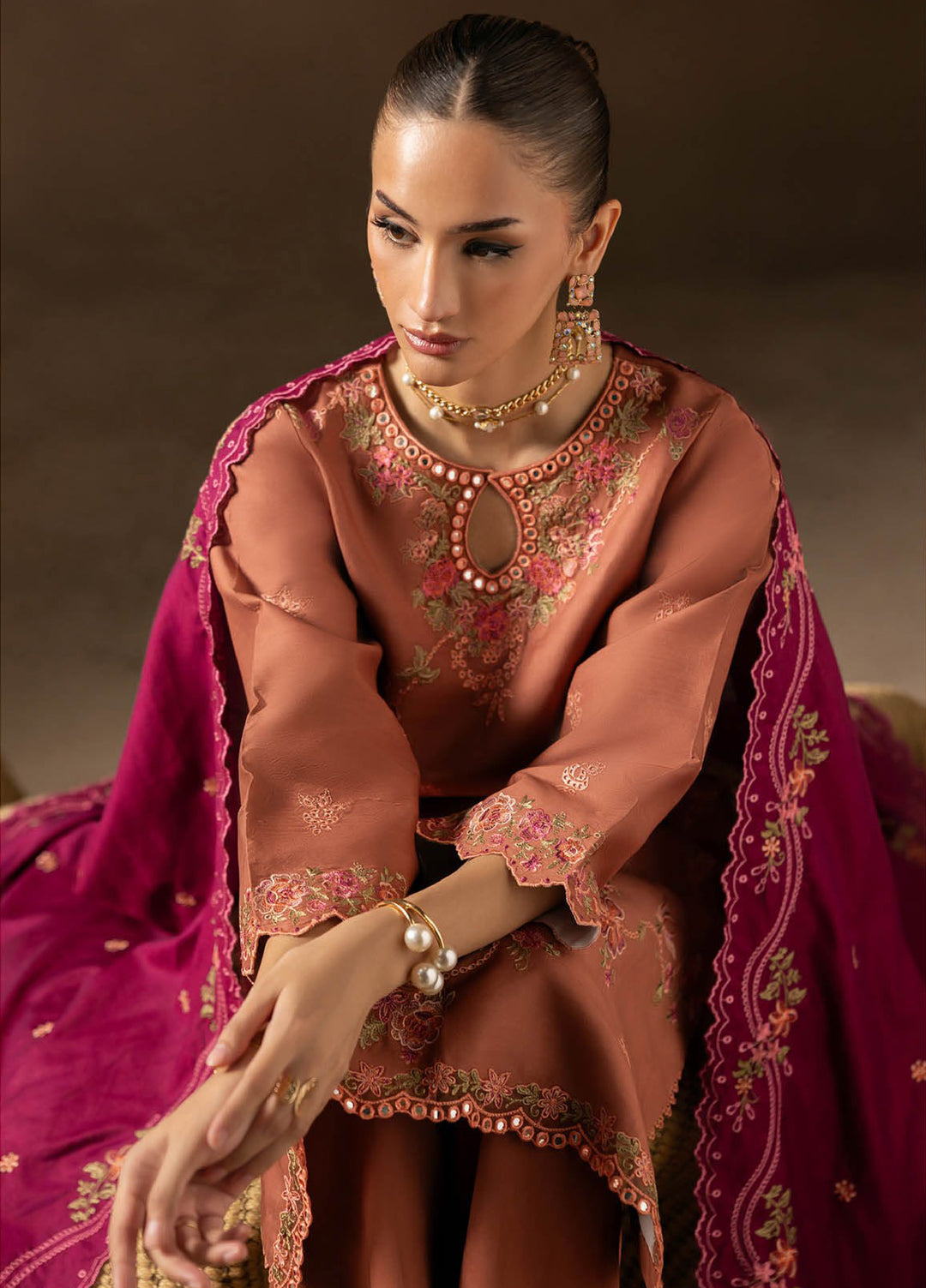 Sareen by Rajbari Unstitched Premium Viscose Chikankari 3 Piece RB25SC D-12 - Winter Collection