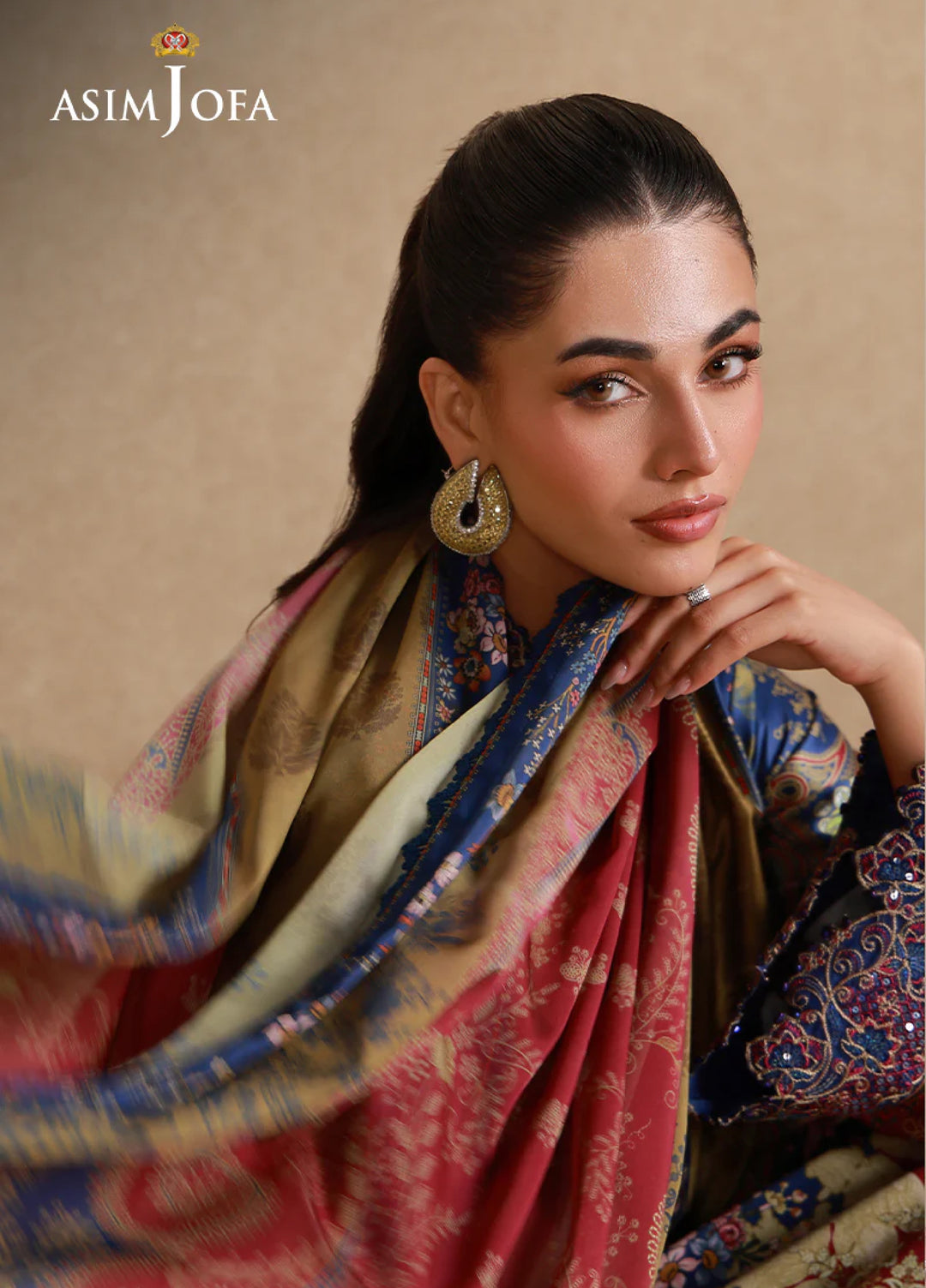 Asim Jofa Unstitched Printed Silk 3 Piece Suit AJ26UPS AJULSC-01 - Casual Collection