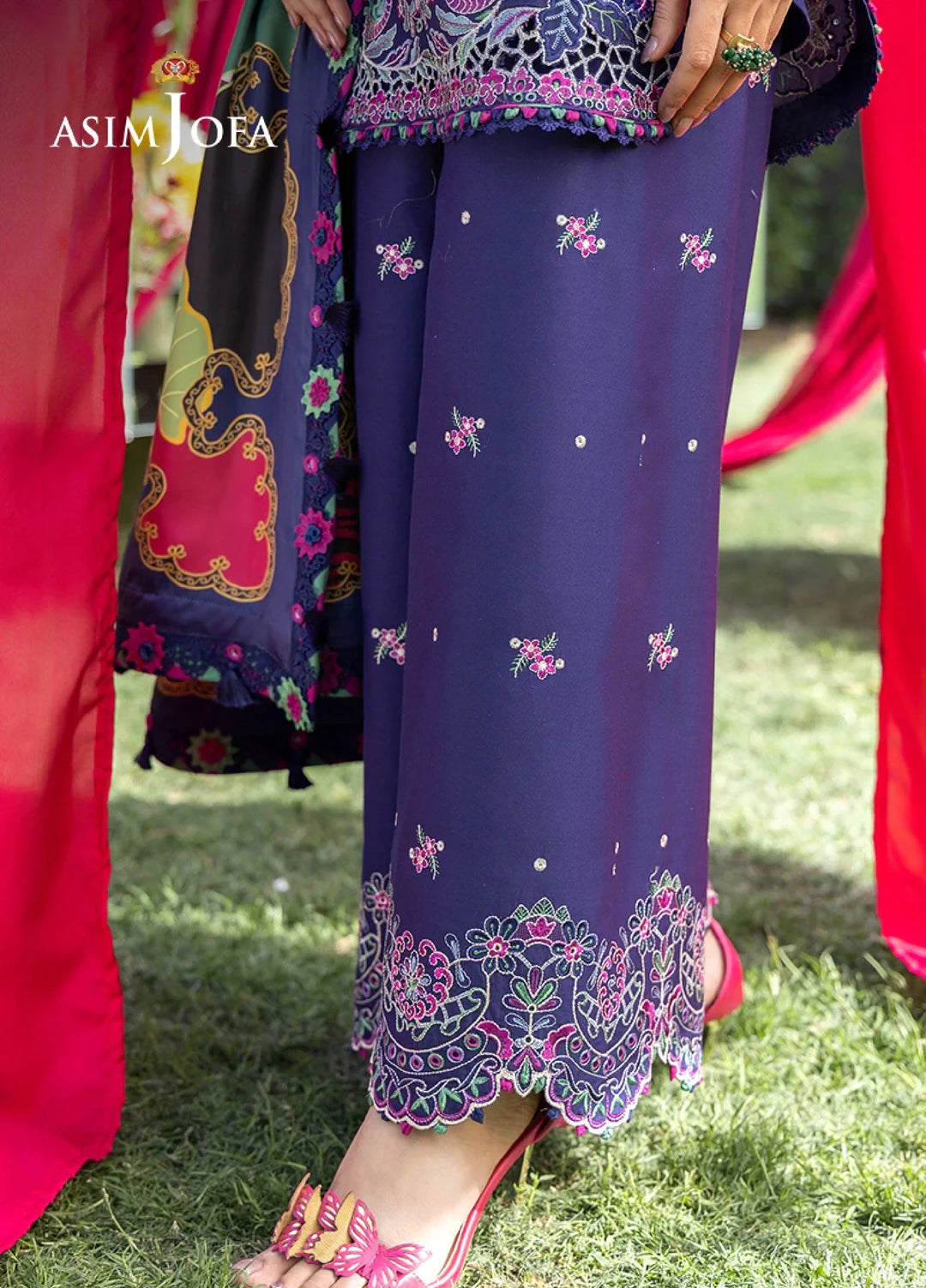 Asim Jofa Unstitched Embroidered Luxury Lawn 3 Piece Suit AJ26ULL AJULW-03 - Festive Collection