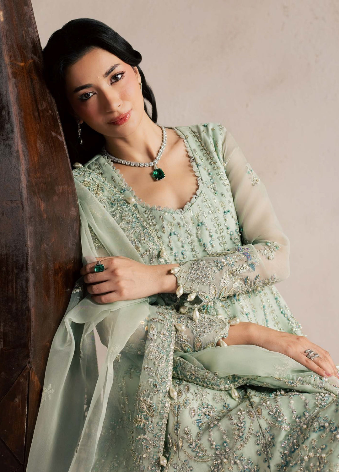Sorelle by Aylin Unstitched Hand work Organza 3 Piece Suit AY26US Celine - Festive Collection