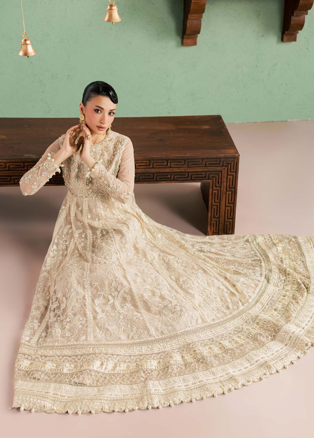 Sorelle by Aylin Unstitched Hand work Net 3 Piece Suit AY26US Aurelle - Festive Collection