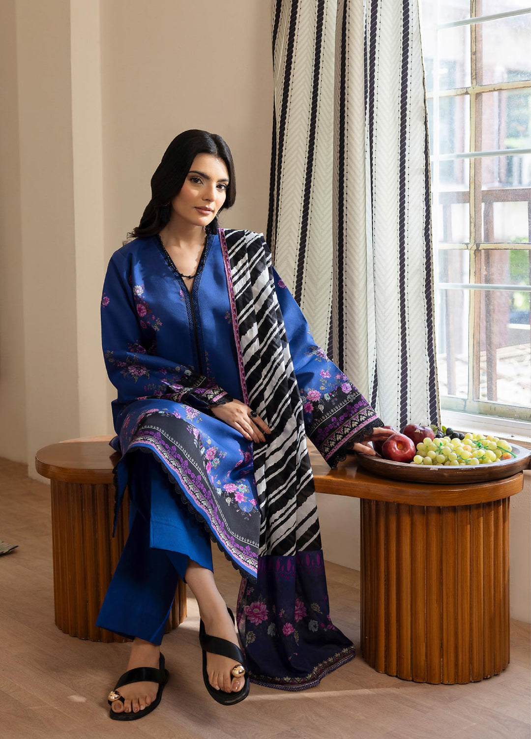 Nissa by RajBari Unstitched Printed Lawn 3 Piece Suit RB26ULN D-07 - Casual Collection