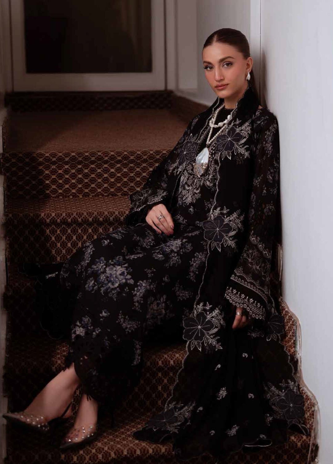 Maya by Nureh Unstitched Embroidered Swiss Lawn 3 Pcs Suit NU26UM NS-164 - Summer Collection