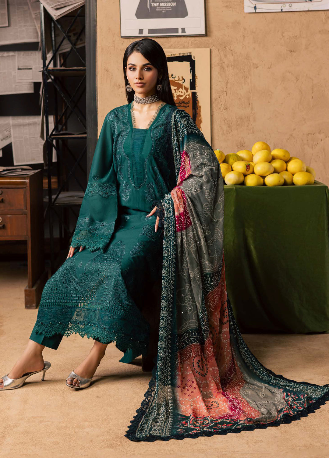 Bazar by Nureh Unstitched Embroidered Chikankari Lawn 3 Piece Suit NU26UBL NE-244 - Festive Collection