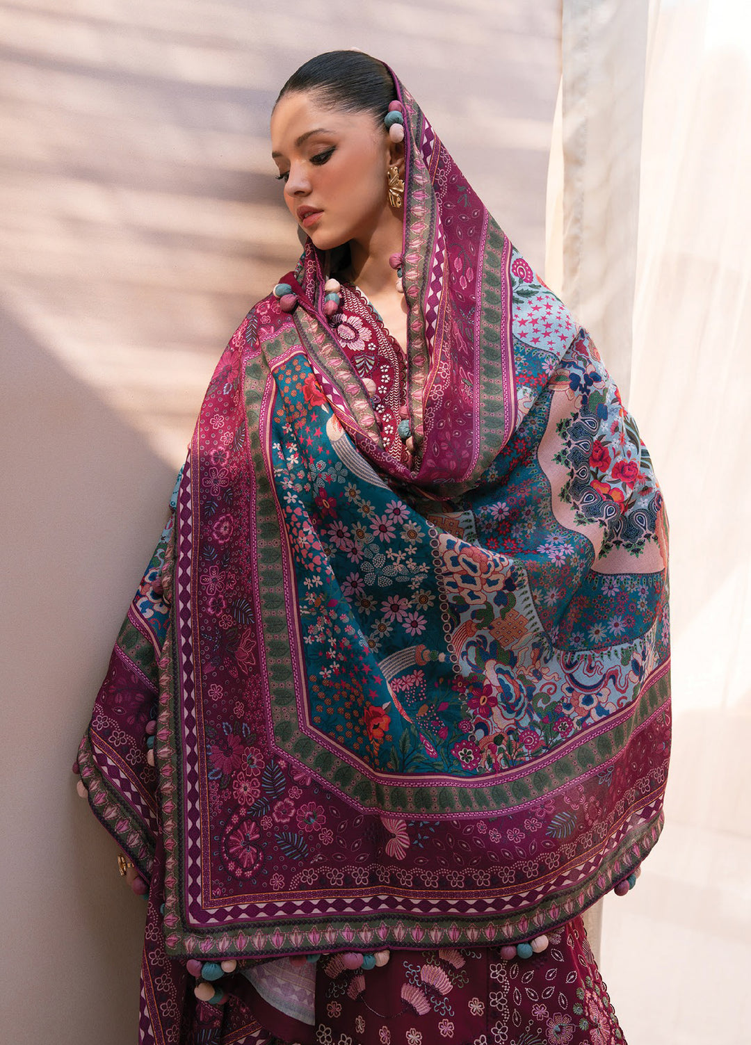 Rang e Khizaan by Xenia Unstitched Khaddar Embroidered Suits 3 Piece XE25SW D-02 DEEMAH - Winter Collection