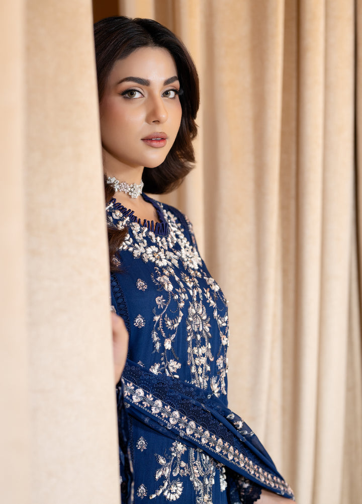Maah-e-Noor Raum by Sarb Unstitched Embroidered Bamber Chiffon 3 Piece Suit RS26UMN MWF-04 - Wedding Collection