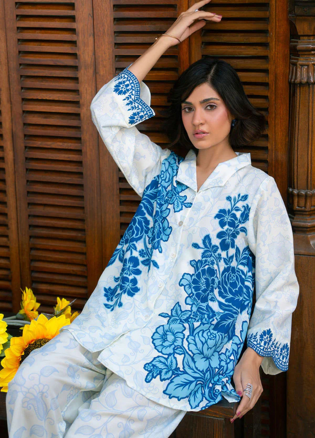 Nairah Women Pret Printed Arabic Lawn Suit NAH26PN Cool Water - Spring Collection